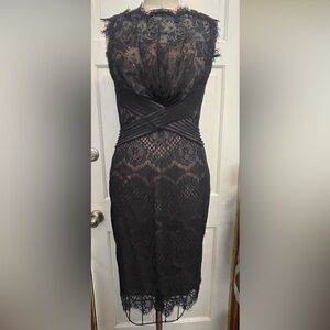 Tadashi Shoji Crisscross Chantilly Lace Dress